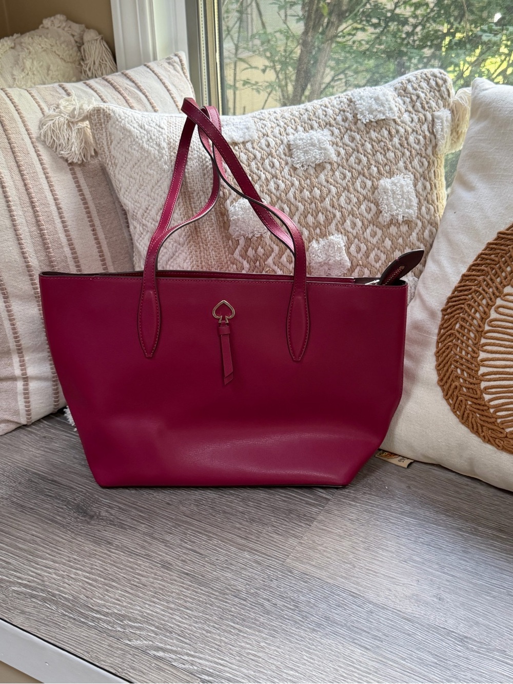 kate spade magenta leather tote